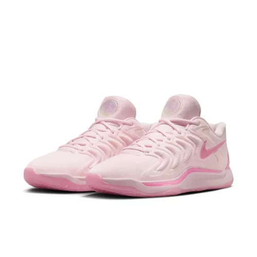Nike KD 17 NRG Aunt Pearl nízke basketbalové tenisky — produktová fotografia na bielom pozadí, bočný pohľad