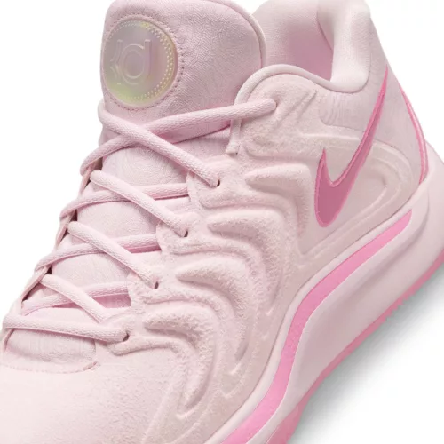 Nike KD 17 NRG Aunt Pearl nízke basketbalové tenisky — produktová fotografia na bielom pozadí, bočný pohľad