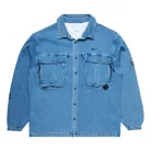 Nike x NOCTA Opal Lily Pad Denim Shirt Blue Denim tričko modré — produktová fotografia na bielom pozadí, bočný pohľad