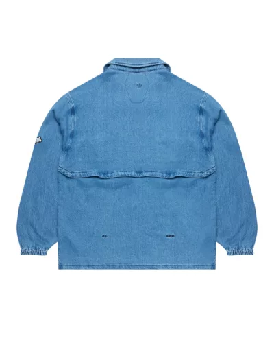 Nike x NOCTA Opal Lily Pad Denim Shirt Blue Denim tričko modré — produktová fotografia na bielom pozadí, bočný pohľad