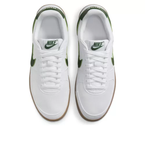 Nike Field General White Gum Dark Brown Gorge Green dámske nízke streetové tenisky biele-zelené — produktová fotografia na bielom pozadí, bočný pohľad