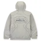 Nike x Corteiz Tracksuit Jacket Grey bunda sivá — produktová fotografia na bielom pozadí, bočný pohľad