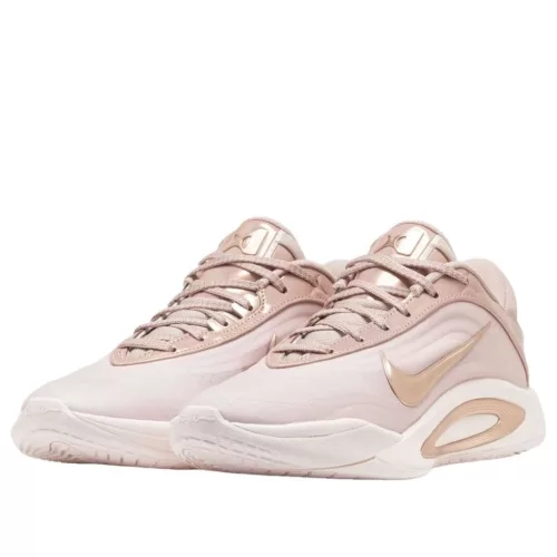 Nike A'ja Wilson A'One Stone Mauve dámske nízke basketbalové tenisky — produktová fotografia na bielom pozadí, bočný pohľad