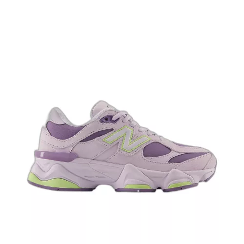 New Balance 9060 Purple Lime detské nízke streetové tenisky fialové — produktová fotografia na bielom pozadí, bočný pohľad