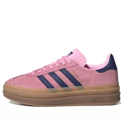 adidas Gazelle Bold Pink Glow dámske nízke streetové tenisky ružové — produktová fotografia na bielom pozadí, bočný pohľad