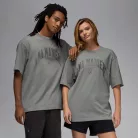 Jordan X A Ma Maniere T-Shirt Grey tričko sivé — produktová fotografia na bielom pozadí, bočný pohľad