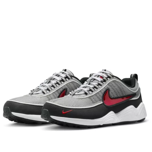 Nike Air Zoom Spiridon OG Sport Red (2024) nízke streetové tenisky červené — produktová fotografia na bielom pozadí, bočný pohľad
