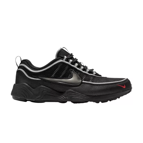 Nike Air Zoom Spiridon Black Metallic Silver nízke streetové tenisky čierne-strieborné — produktová fotografia na bielom pozadí, bočný pohľad