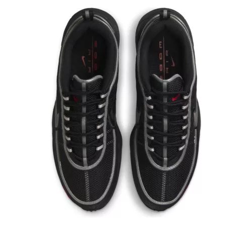 Nike Air Zoom Spiridon Black Metallic Silver nízke streetové tenisky čierne-strieborné — produktová fotografia na bielom pozadí, bočný pohľad