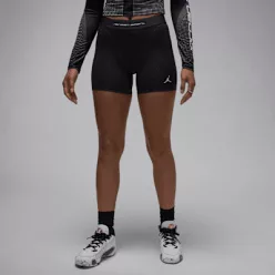 Jordan Sport Leak Protection: Period Shorts Black/White dámske šortky čierne-biele — produktová fotografia na bielom pozadí, bočný pohľad