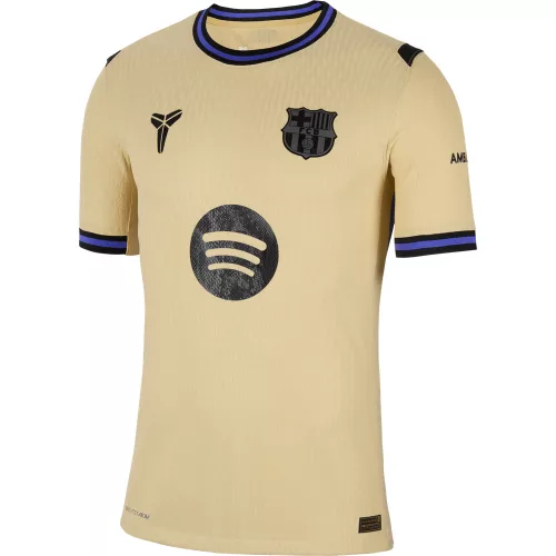 FC Barcelona 2025/26 Match Away Kobe Dri-FIT ADV Soccer Authentic Jersey pánsky dres — produktová fotografia na bielom pozadí, bočný pohľad