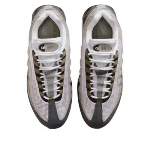 Nike Air Max 95 OG Big Bubble Black Medium Olive dámske nízke streetové tenisky olivové-čierne — produktová fotografia na bielom pozadí, bočný pohľad