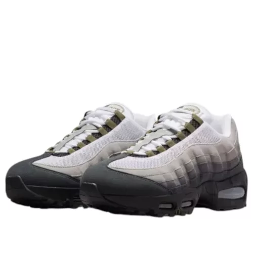 Nike Air Max 95 OG Big Bubble Black Medium Olive dámske nízke streetové tenisky olivové-čierne — produktová fotografia na bielom pozadí, bočný pohľad