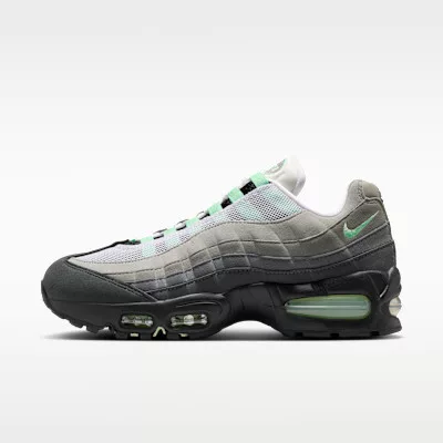 Nike Air Max 95 OG Big Bubble Fresh Mint dámske nízke streetové tenisky mentolové — produktová fotografia na bielom pozadí, bočný pohľad
