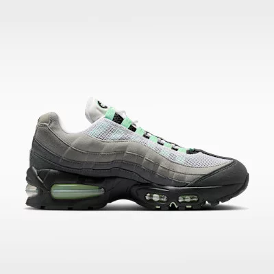 Nike Air Max 95 OG Big Bubble Fresh Mint dámske nízke streetové tenisky mentolové — produktová fotografia na bielom pozadí, bočný pohľad