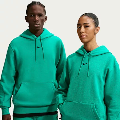 Nike x NOCTA Fleece CS Hoodie 2 Neptune Green mikina s kapucňou zelená — produktová fotografia na bielom pozadí, bočný pohľad