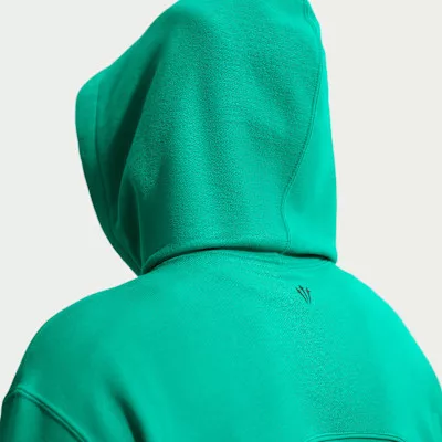 Nike x NOCTA Fleece CS Hoodie 2 Neptune Green mikina s kapucňou zelená — produktová fotografia na bielom pozadí, bočný pohľad
