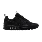 Nike Air Max 90 Drift Triple Black nízke streetové tenisky čierne — produktová fotografia na bielom pozadí, bočný pohľad