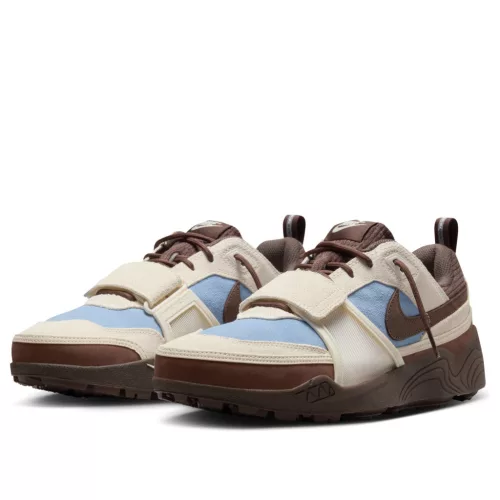 Nike Zoom Field Jaxx Travis Scott Leche Blue nízke streetové tenisky modré-hnedé — produktová fotografia na bielom pozadí, bočný pohľad