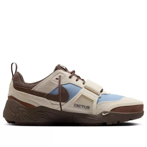 Nike Zoom Field Jaxx Travis Scott Leche Blue nízke streetové tenisky modré-hnedé — produktová fotografia na bielom pozadí, bočný pohľad