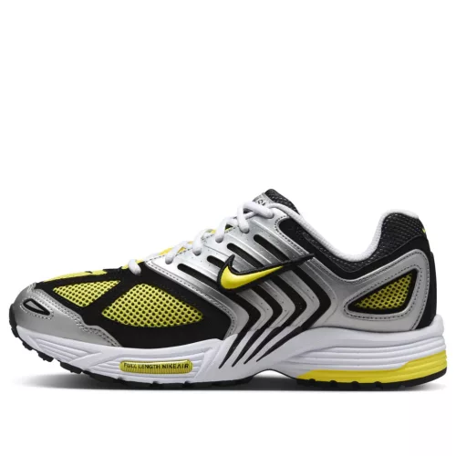 Nike Air Peg 2K5 Opti Yellow Metallic Silver dámske nízke streetové tenisky žlté-strieborné — produktová fotografia na bielom pozadí, bočný pohľad