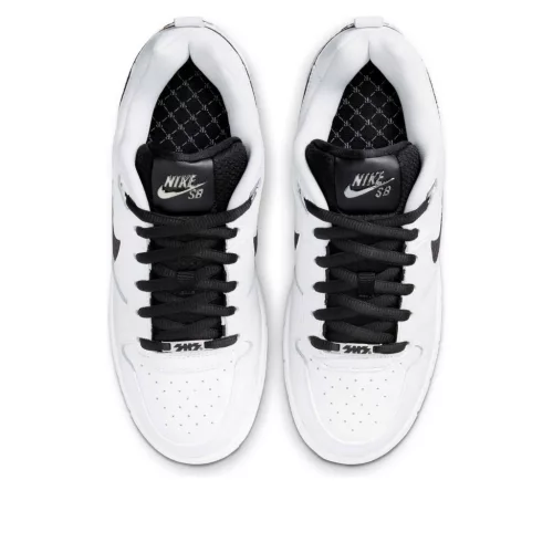 Nike SB Zoom Air Paul Rodriguez 1 OG White Black (2025) nízke skejtové tenisky biele-čierne — produktová fotografia na bielom pozadí, bočný pohľad