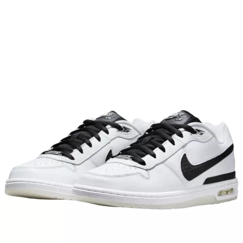 Nike SB Zoom Air Paul Rodriguez 1 OG White Black (2025) nízke skejtové tenisky biele-čierne — produktová fotografia na bielom pozadí, bočný pohľad