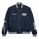 Nike x Nigo Souvenir Jacket Midnight Navy/Black bunda tmavomodrá-čierna — produktová fotografia na bielom pozadí, bočný pohľad