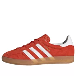 adidas Gazelle Indoor Bold Orange dámske nízke streetové tenisky oranžové — produktová fotografia na bielom pozadí, bočný pohľad