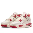 Jordan 4 Retro Valentine's Day Sierra Red dámske nízke streetové tenisky červené — produktová fotografia na bielom pozadí, bočný pohľad