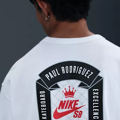Nike SB Max90 Skate T-Shirt White tričko biele — produktová fotografia na bielom pozadí, bočný pohľad