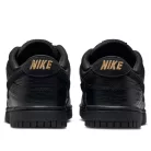 Nike Dunk Low Crocodile Black dámske nízke streetové tenisky čierne — produktová fotografia na bielom pozadí, bočný pohľad