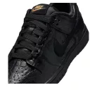Nike Dunk Low Crocodile Black dámske nízke streetové tenisky čierne — produktová fotografia na bielom pozadí, bočný pohľad