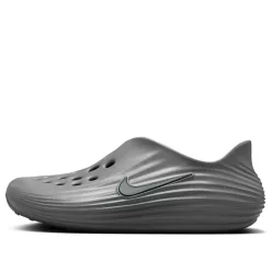 Nike ReactX Rejuven8 Smoke Grey nízke streetové tenisky sivé — produktová fotografia na bielom pozadí, bočný pohľad
