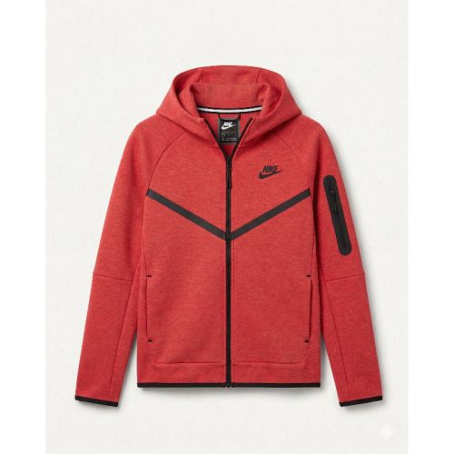 Nike Sportswear Tech Fleece Full-Zip Hoodie Gyerek Piros – Könnyű Meleg Tech Fleece Kapucnis