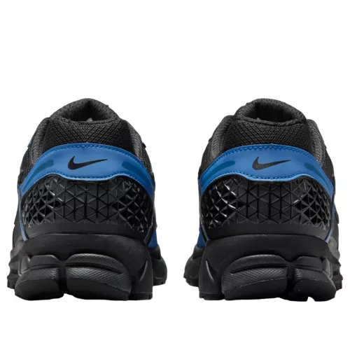 Nike Zoom Vomero 5 Black Court Blue nízke bežecké tenisky neónovozelené-čierne — produktová fotografia na bielom pozadí, bočný pohľad
