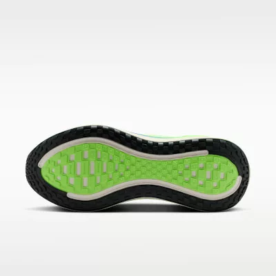 Nike Vomero Plus Volt Tint Lime Blast Sapphire nízke bežecké tenisky neónovozelené — produktová fotografia na bielom pozadí, bočný pohľad