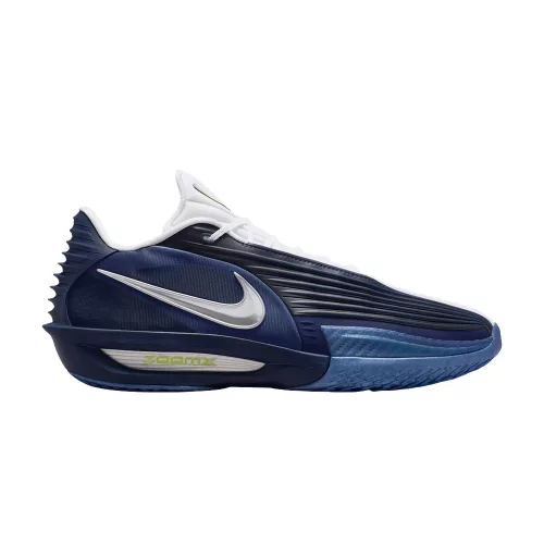 Nike Air Zoom GT Cut 3 Turbo Dallas Mavericks nízke basketbalové tenisky tmavomodré — produktová fotografia na bielom pozadí, bočný pohľad
