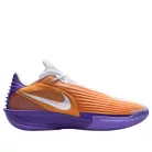 Nike Air Zoom GT Cut 3 Turbo Phoenix Suns nízke basketbalové tenisky fialové-oranžové — produktová fotografia na bielom pozadí, bočný pohľad