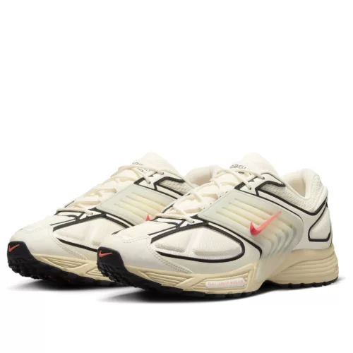 Nike Air Pegasus Wave Coconut Milk nízke bežecké tenisky lomené biele-červené — produktová fotografia na bielom pozadí, bočný pohľad