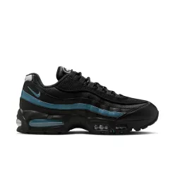 Nike Air Max 95 OG Big Bubble Smoky Blue Black nízke streetové tenisky modré-čierne — produktová fotografia na bielom pozadí, bočný pohľad