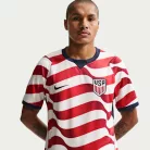 Nike Usmnt 2026 Stadium Home Sail Midnight Navy unisex tričko svetlo béžová tmavomodrá