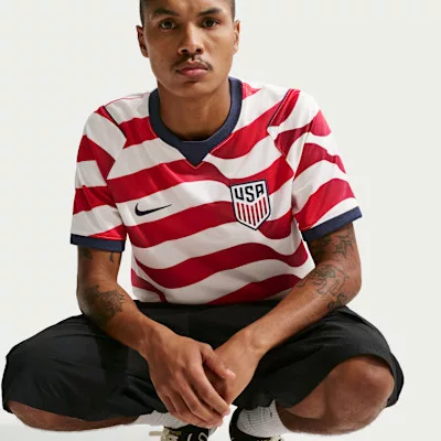 Nike Usmnt 2026 Stadium Home Sail Midnight Navy unisex tričko svetlo béžová tmavomodrá