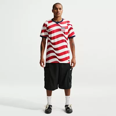 Nike Usmnt 2026 Stadium Home Sail Midnight Navy unisex tričko svetlo béžová tmavomodrá