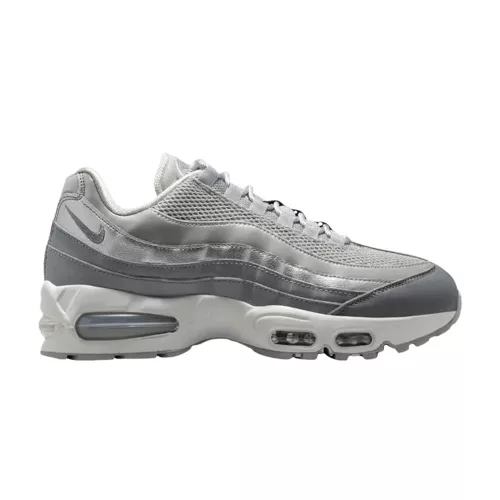 Nike Air Max 95 SE Big Bubble Grey Fog Silver dámske nízke streetové tenisky sivé-strieborné — produktová fotografia na bielom pozadí, bočný pohľad
