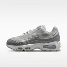 Nike Air Max 95 SE Big Bubble Grey Fog Silver dámske nízke streetové tenisky sivé-strieborné — produktová fotografia na bielom pozadí, bočný pohľad