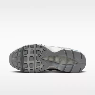 Nike Air Max 95 SE Big Bubble Grey Fog Silver dámske nízke streetové tenisky sivé-strieborné — produktová fotografia na bielom pozadí, bočný pohľad