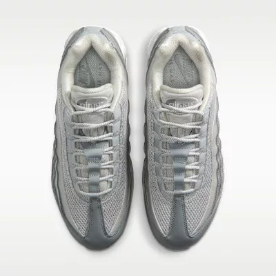 Nike Air Max 95 SE Big Bubble Grey Fog Silver dámske nízke streetové tenisky sivé-strieborné — produktová fotografia na bielom pozadí, bočný pohľad