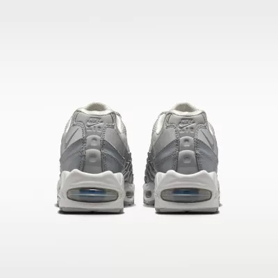 Nike Air Max 95 SE Big Bubble Grey Fog Silver dámske nízke streetové tenisky sivé-strieborné — produktová fotografia na bielom pozadí, bočný pohľad