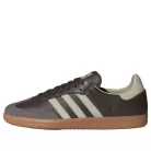 adidas Samba OG Brown Putty Grey nízke streetové tenisky hnedé-sivé — produktová fotografia na bielom pozadí, bočný pohľad